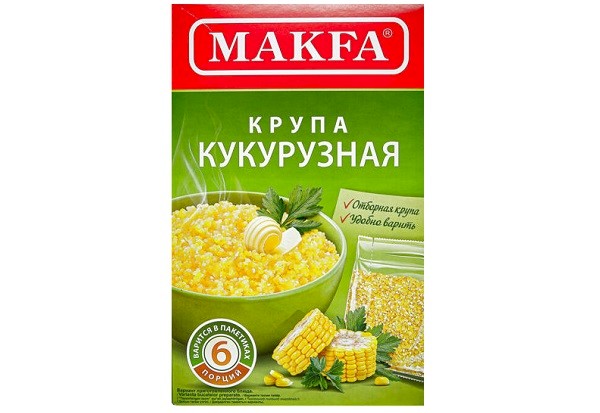 Кукурудзяна крупа в пакетах Макфа